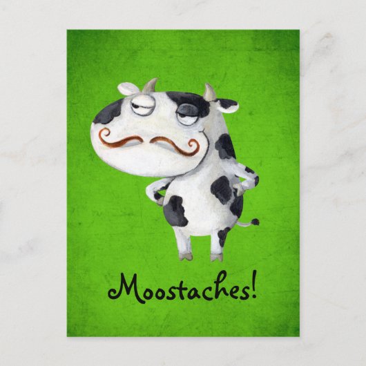 Kuh mit Mustaches Postkarte (Vorderseite)