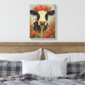 Kuh mit Rote Rose Kronen in Flora Leinwanddruck (Insitu (Schlafzimmer))