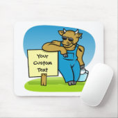 Kuh mit Schild Mousepad (Mit Mouse)