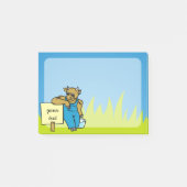 Kuh mit Schild Post-it Klebezettel (Vorderseite)