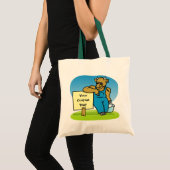 Kuh mit Schild Tragetasche (Vorderseite (Produkt))