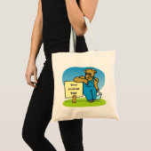 Kuh mit Schild Tragetasche (Vorderseite (Produkt))