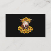 Kuh mit Sonnenblumen Landwirtschaft Bauer Lebensfr Visitenkarte (Rückseite)