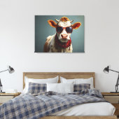 Kuh mit Sonnenbrille Leinwanddruck (Insitu (Schlafzimmer))