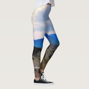 Kuh mit Sturm-Wolken mit personalisiertem Namen Leggings