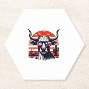 Kuh mit Texas-Sonnenbrille Untersetzer