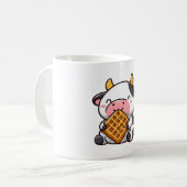 Kuh mit Waffel Kaffeetasse (Vorderseite Links)