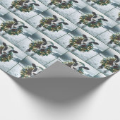 Kuh mit Weihnachtskranz Geschenkpapier (Ecke)