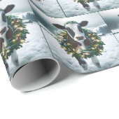 Kuh mit Weihnachtskranz Geschenkpapier (Rolleneckpunkt)
