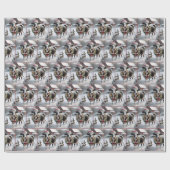 Kuh mit Weihnachtskranz Geschenkpapier (Flach)