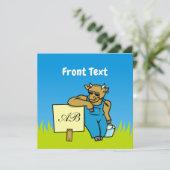 Kuh mit Zeichen Einladung (Stehend Vorderseite)