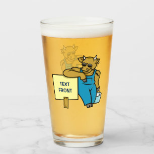 Kuh mit Zeichen Glas