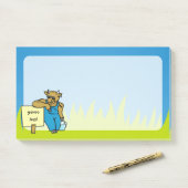 Kuh mit Zeichen Post-it Klebezettel (Auf Schreibtisch)