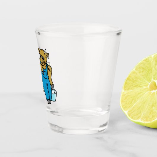 Kuh mit Zeichen Schnapsglas (Rechts)