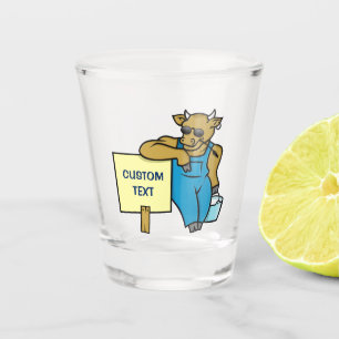 Kuh mit Zeichen Schnapsglas