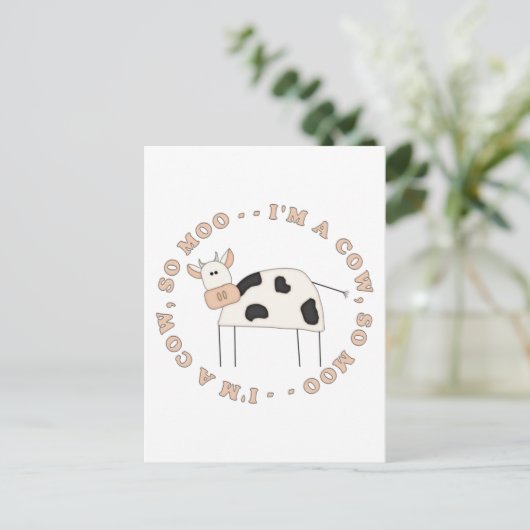 Kuh Moo Postkarte (Stehend Vorderseite)