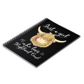 Kuh Mooey Just a Girl Who Lieben Scottish Highland Notizblock (Linke Seite)