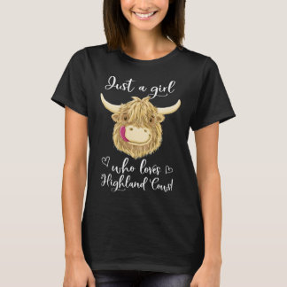 Kuh Mooey Just a Girl Who Lieben Scottish Highland T-Shirt