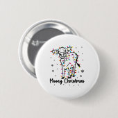 Kuh Mooey Weihnachtsbaum Funny Xmas Snow & C Button (Vorne & Hinten)