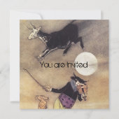 Kuh Moon Babydusche Einladung (Vorderseite)