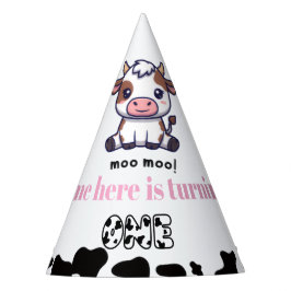 Kuh-Motiv Erster Geburtstag Partyhütchen