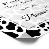 Kuh Muster Background Guest Book Sign Poster (Ecke)