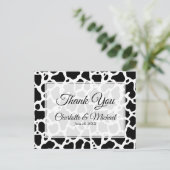 Kuh Muster Hintergrund Hochzeit Vielen Dank Postka Postkarte (Stehend Vorderseite)