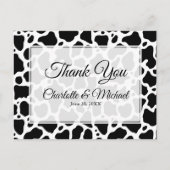 Kuh Muster Hintergrund Hochzeit Vielen Dank Postka Postkarte (Vorderseite)