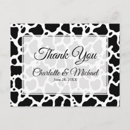 Kuh Muster Hintergrund Hochzeit Vielen Dank Postka Postkarte