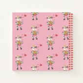 Kuh Muster Kind rosa Handschrift Praxis Notizblock (Rückseite)