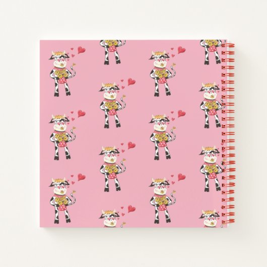 Kuh Muster Kind rosa Handschrift Praxis Notizblock (Rückseite)