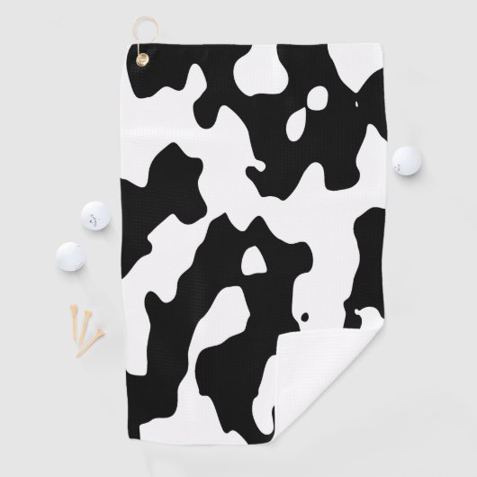 Kuh-Muster Schwarzweiss Golfhandtuch (Insitu)