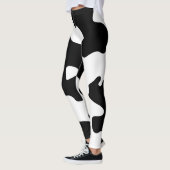 Kuh-Muster Schwarzweiss Leggings (Links)