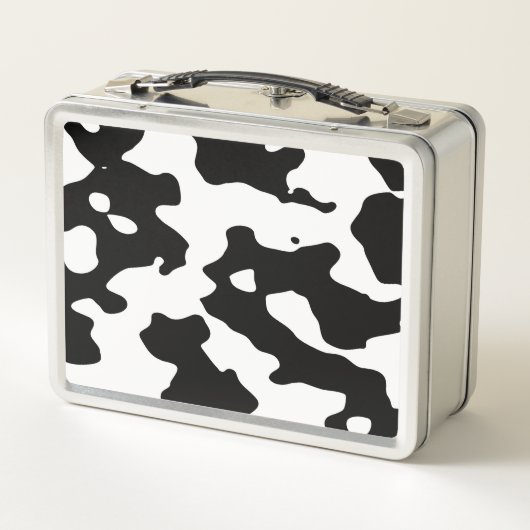 Kuh-Muster Schwarzweiss Metall Lunch Box (Rückseite)