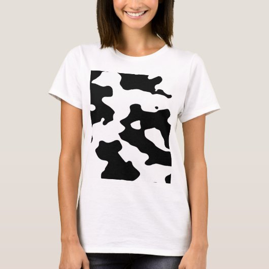 Kuh-Muster Schwarzweiss T-Shirt (Vorderseite)