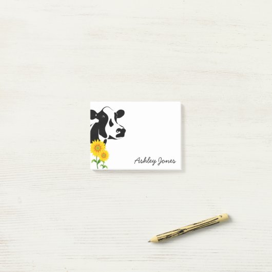 Kuh nach dem Notizen (Auf Schreibtisch)