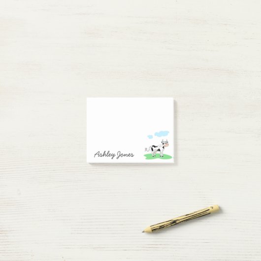 Kuh nach dem Notizen (Auf Schreibtisch)