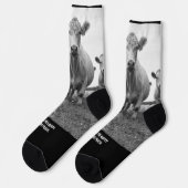 Kuh Nachhaltige Premium-Crew-Socken Socken (Linkes Detail)