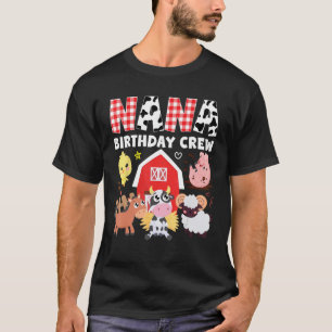 Kuh Nana Geburtstags-Crew-Farm-Thema-Tiere-Geburts T-Shirt