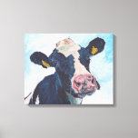 Kuh Nr. 01.0254 Irish Friesian Cow Leinwanddruck<br><div class="desc">0254 ist eine friesische Kuh mit Charakter,  die auf unserer Nachbarfarm Molkerei lebt. Dieses Gemälde wurde von Fotos aufgenommen,  die ich von ihr gemacht habe,  die über unseren Gartenzaun schaute.</div>