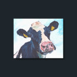Kuh Nr. 01.0254 Irish Friesian Cow Leinwanddruck<br><div class="desc">0254 ist eine friesische Kuh mit Charakter,  die auf unserer Nachbarfarm Molkerei lebt. Dieses Gemälde wurde von Fotos aufgenommen,  die ich von ihr gemacht habe,  die über unseren Gartenzaun schaute.</div>