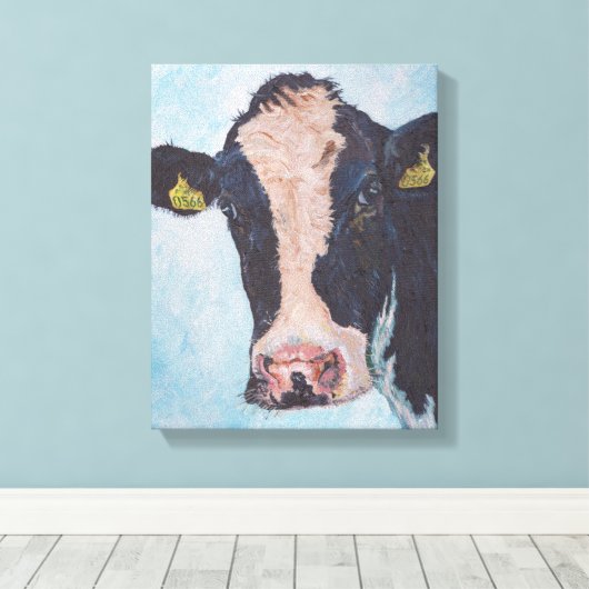 Kuh Nr. 02.0566 Irish Friesian Cow Leinwanddruck (Insitu (Holzboden))