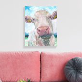 Kuh Nr. 04.0223 Irish Charolais Cow Leinwanddruck (Insitu (Wohnzimmer))