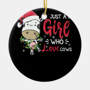 Kuh nur ein Mädchen, das Kühe Bauer Metzger Lieb Keramik Ornament