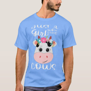 Kuh nur ein Mädchen, das Kühe Bauer Metzgereich Li T-Shirt