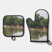 Kuh Ofenhandschuh & Topflappen-Set (Vorderseite)