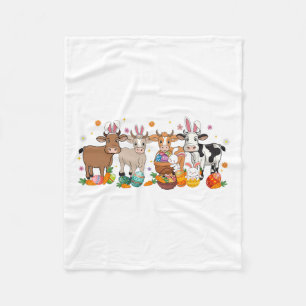 Kuh Ostern Bauernhof Tier Landwirt Ostereier Hase Fleecedecke