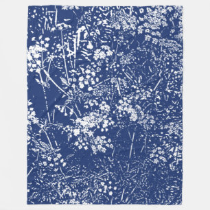 Kuh Parsley Cyanotype Stil Fleecedecke