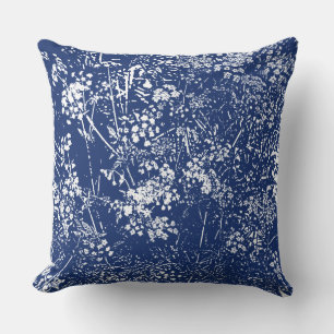 Kuh Parsley Cyanotype Stil Kissen