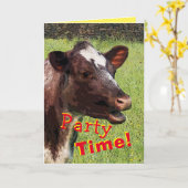 Kuh-Party-Geburtstagskarte Karte (Gelbe Blume)